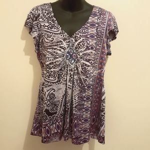 3 for $25- Unity World Wear Beaded Top, Size S-M